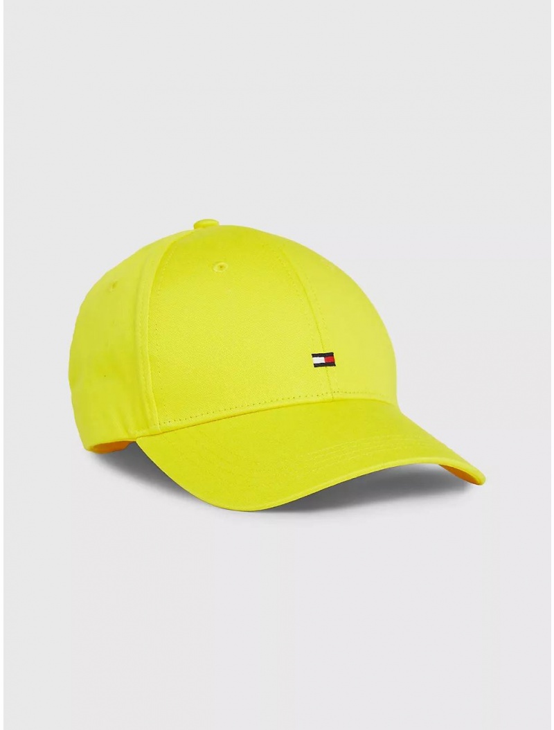 Tommy Hilfiger Flag Logo Baseball Cap Hats Vivid Yellow | 4260-BFCYR