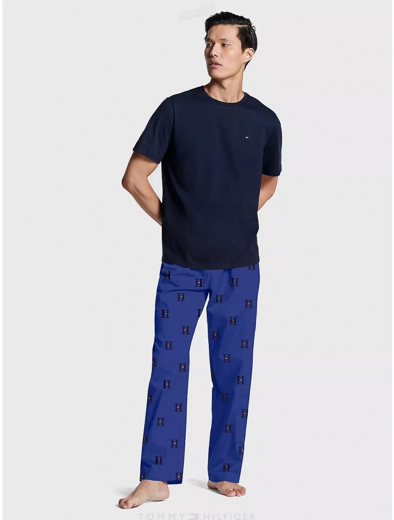 Tommy Hilfiger Flag Sleep Set Sleepwear Sea Spray | 7601-ZMQEF