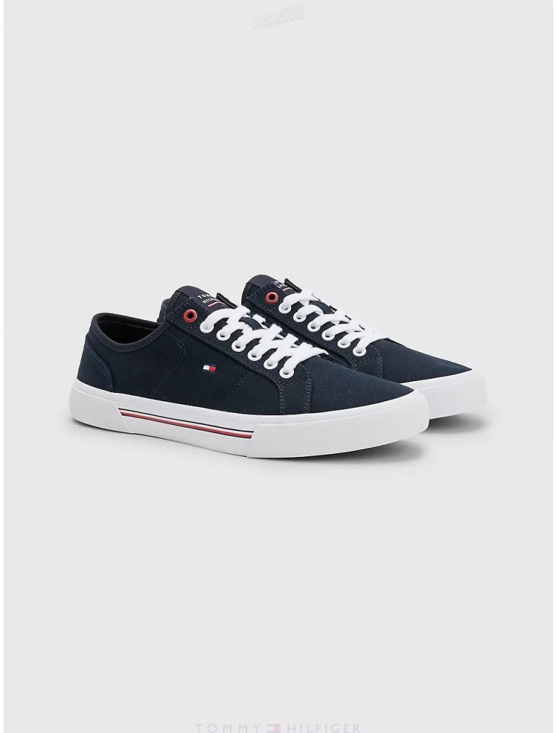 Tommy Hilfiger Flag Sneaker Shoes Desert Sky | 7634-DNIGP