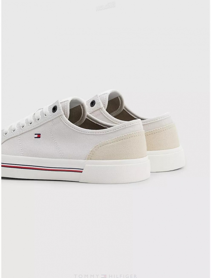 Tommy Hilfiger Flag Sneaker Shoes Stone | 4627-NAXQV