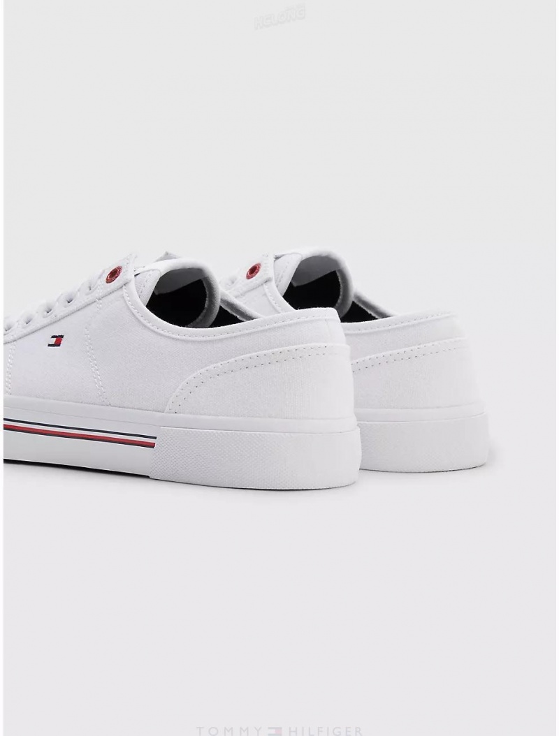 Tommy Hilfiger Flag Sneaker Shoes White | 0863-FQHGY