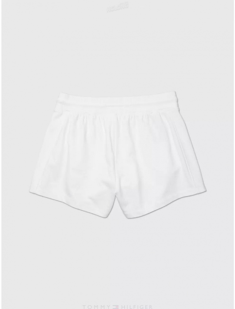 Tommy Hilfiger Flag Sweatshort Bottoms Fresh White | 5730-TYSIO