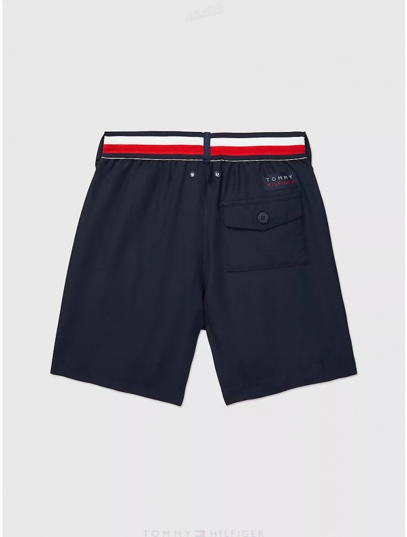 Tommy Hilfiger Flag Swim Trunk Bottoms Desert Sky | 7162-HXQOC