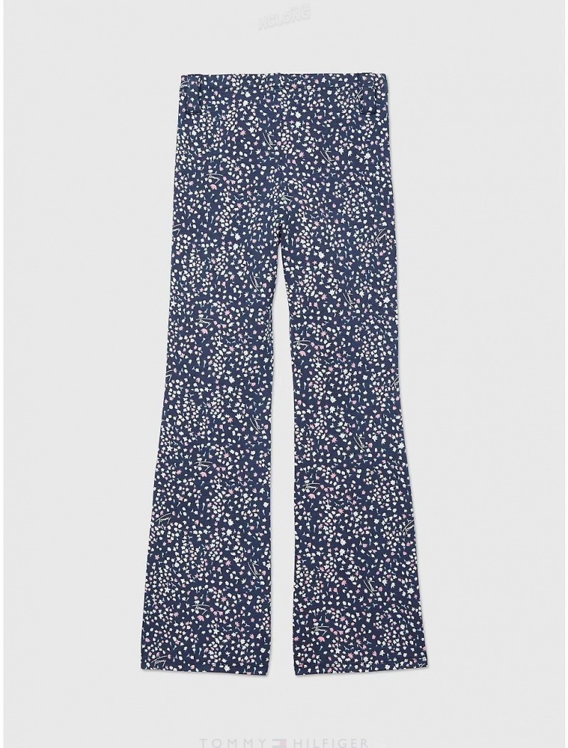 Tommy Hilfiger Floral Flared Legging Bottoms Cobalt Sapphire | 9820-ACESH