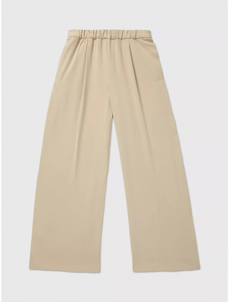 Tommy Hilfiger Fluid Wide-Leg Pant Bottoms Khaki Sand | 7489-XIOTH