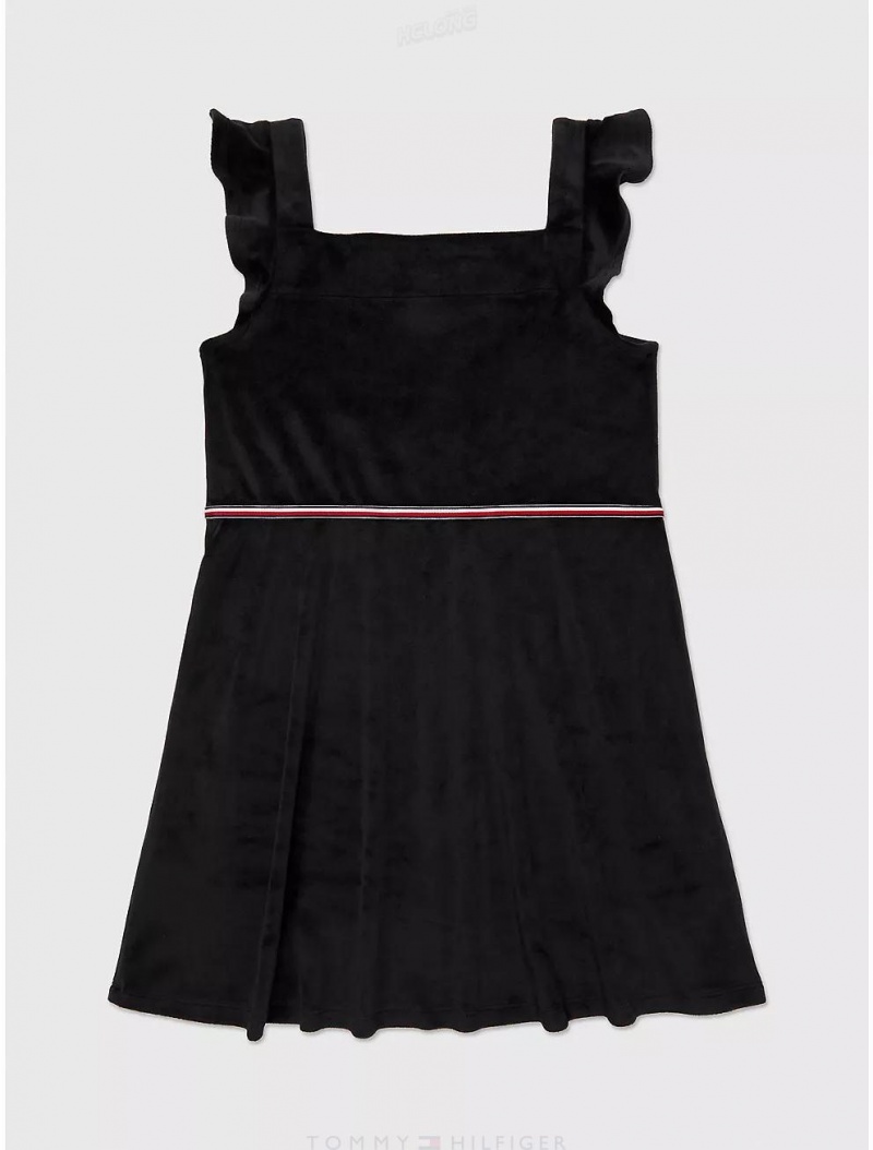 Tommy Hilfiger Flutter Dress Dresses & Skirts Dark Sable | 6874-WYRJL