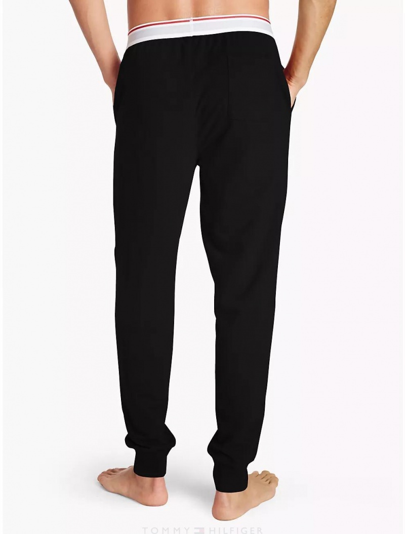 Tommy Hilfiger French Terry Lounge Jogger Pants & Shorts Black | 1369-JVMNB