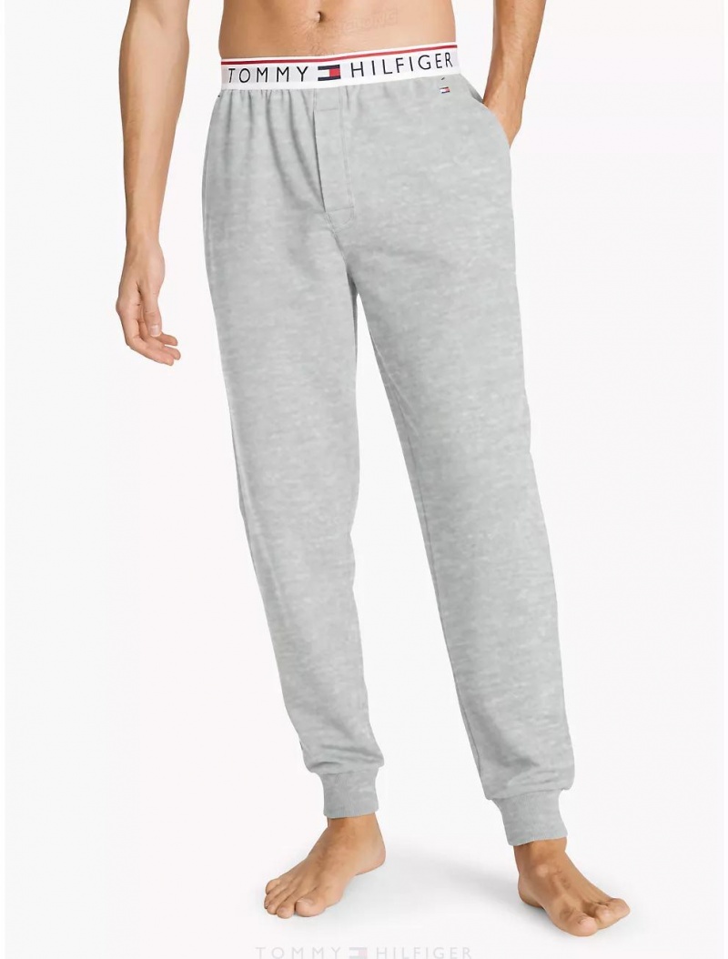 Tommy Hilfiger French Terry Lounge Jogger Pants & Shorts Grey Heather | 8270-KWHOA