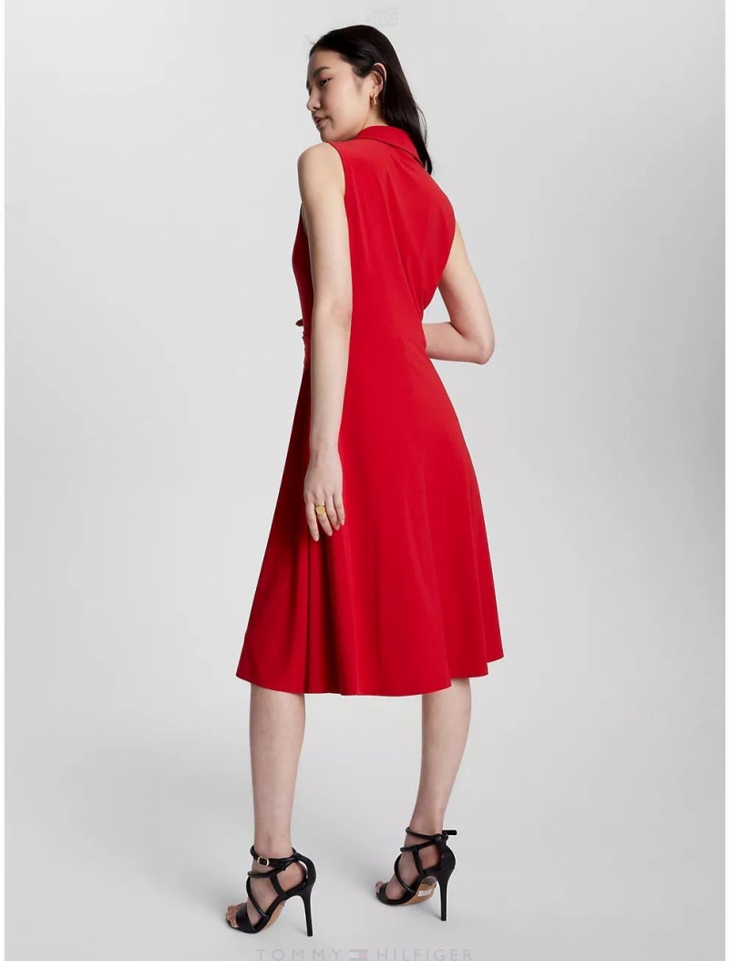 Tommy Hilfiger Front-Knot Sleeveless Midi Dress Dresses & Skirts Samba | 0749-TKXOI