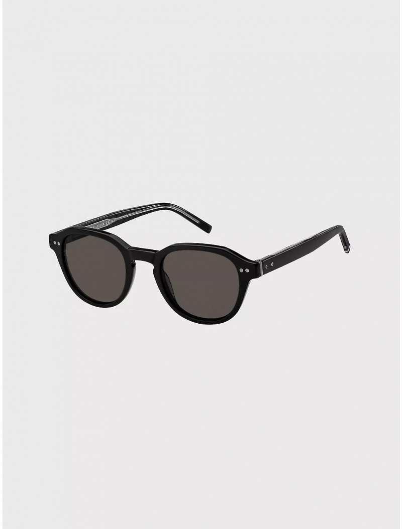 Tommy Hilfiger Geo Frame Sunglasses Sunglasses Black | 5420-RAETI