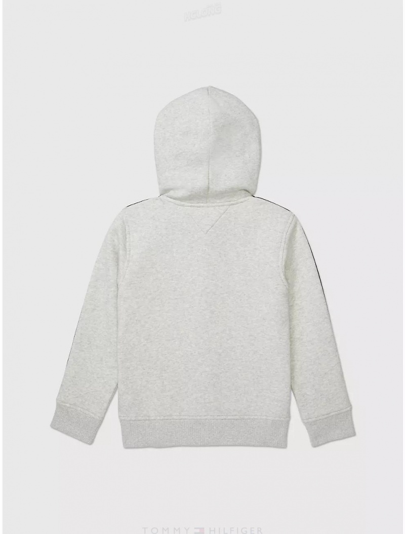 Tommy Hilfiger Glow In The Dark Hoodie Tops Light Grey Heather | 7041-ELVCW