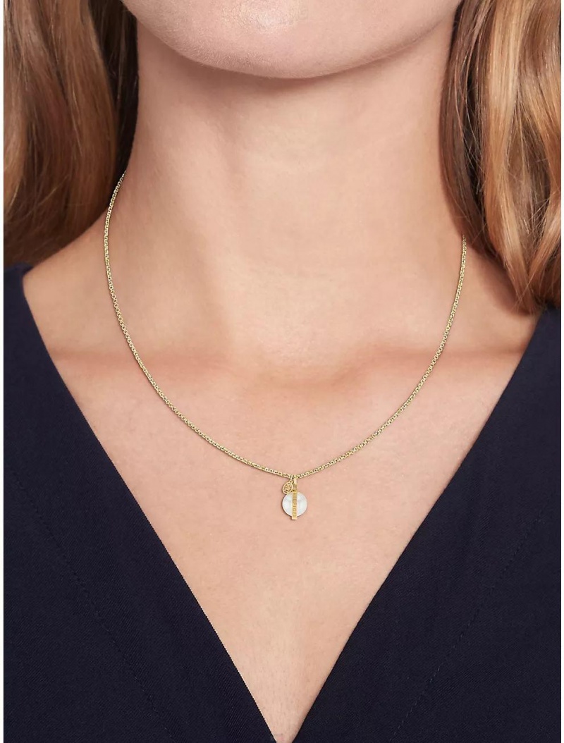 Tommy Hilfiger Gold-Tone Orb Necklace Jewelry Gold | 8926-RNGPF