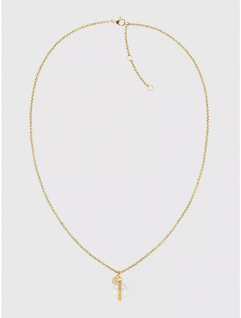 Tommy Hilfiger Gold-Tone Orb Necklace Jewelry Gold | 8926-RNGPF