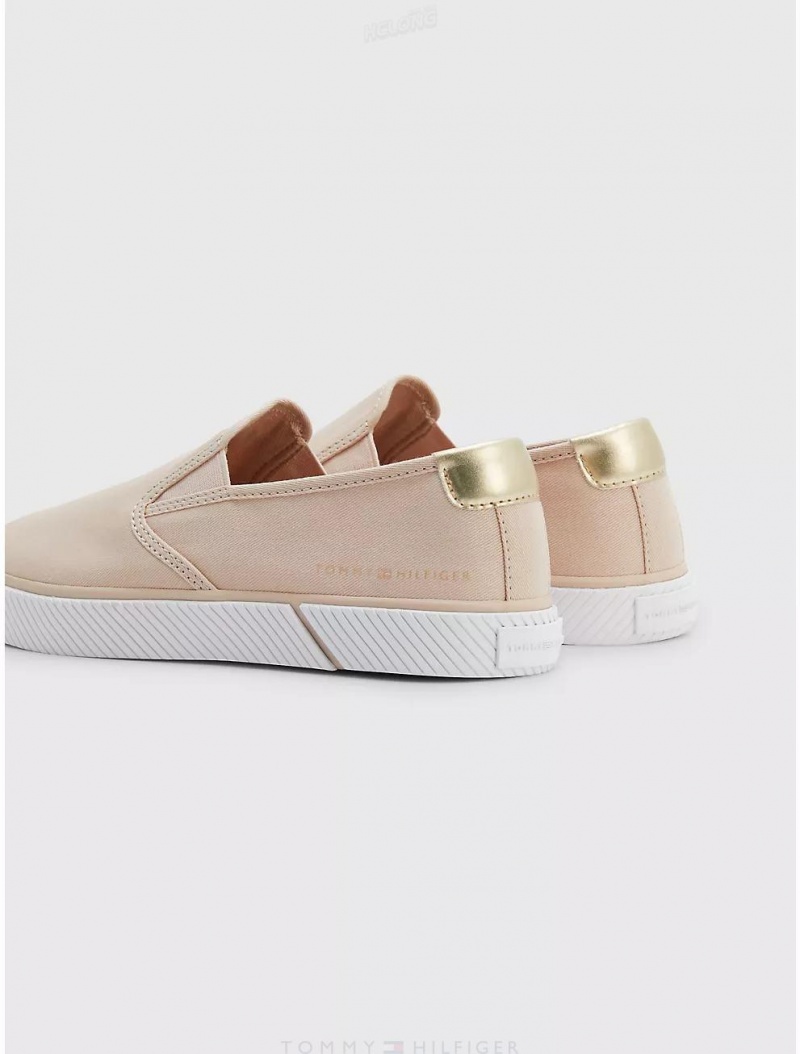 Tommy Hilfiger Gold Accent Slip-On Sneaker Shoes Misty Blush | 3476-OACHZ