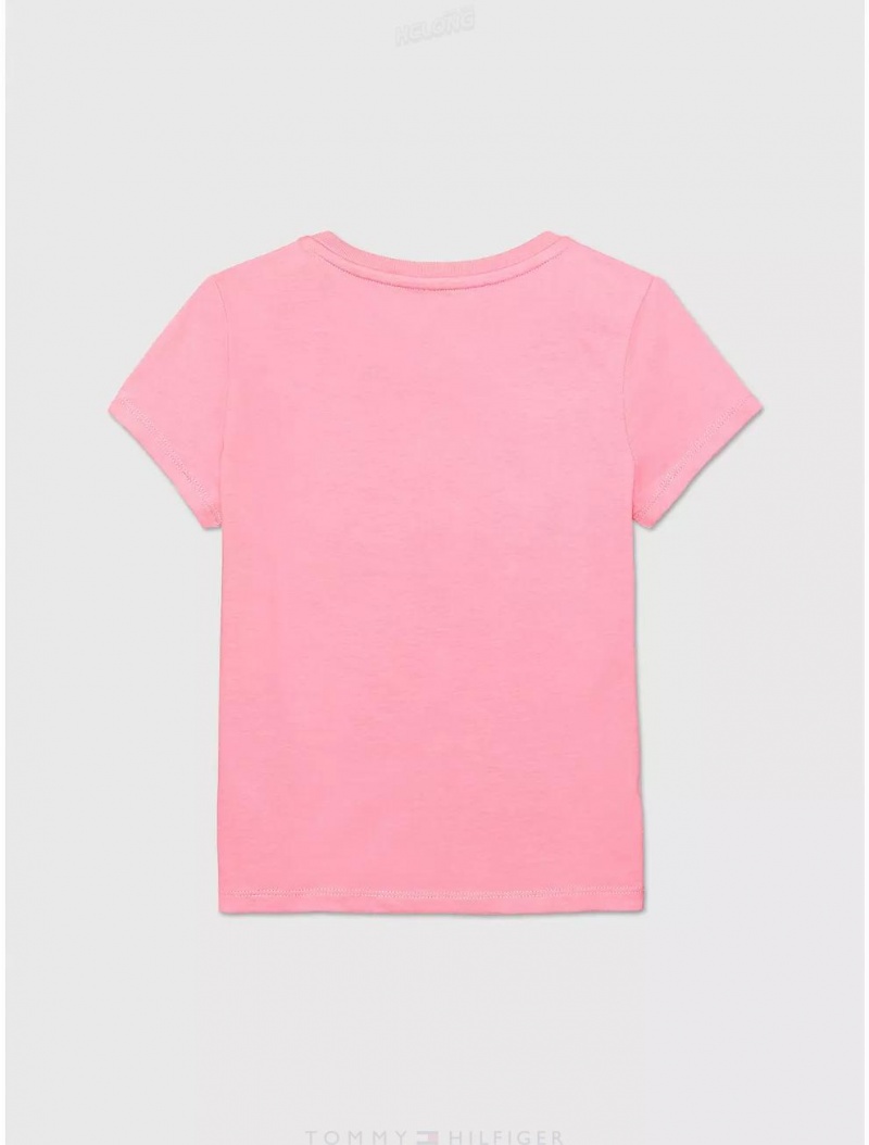 Tommy Hilfiger Have Sun T-Shirt Tops Popular Pink | 6715-OETPA