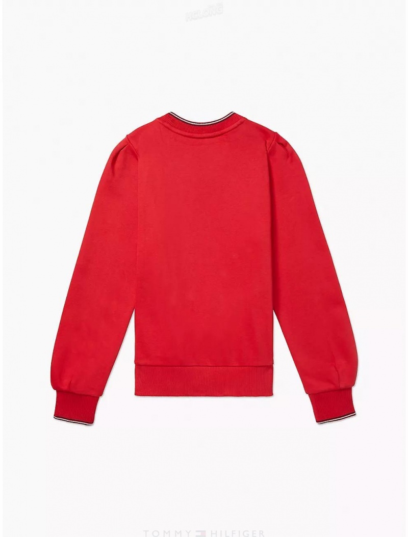 Tommy Hilfiger Heart Sweatshirt Tops RED | 5034-VQLFH