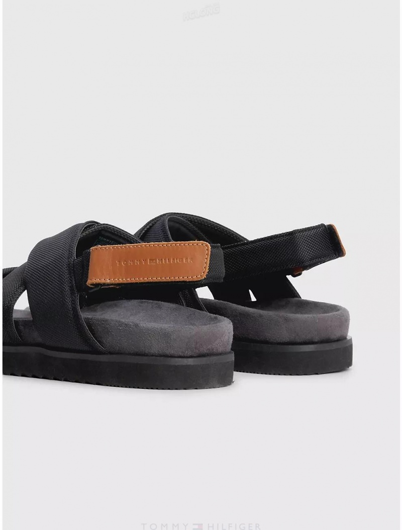 Tommy Hilfiger Heel Strap Sandal Shoes Black | 9470-AWFOI