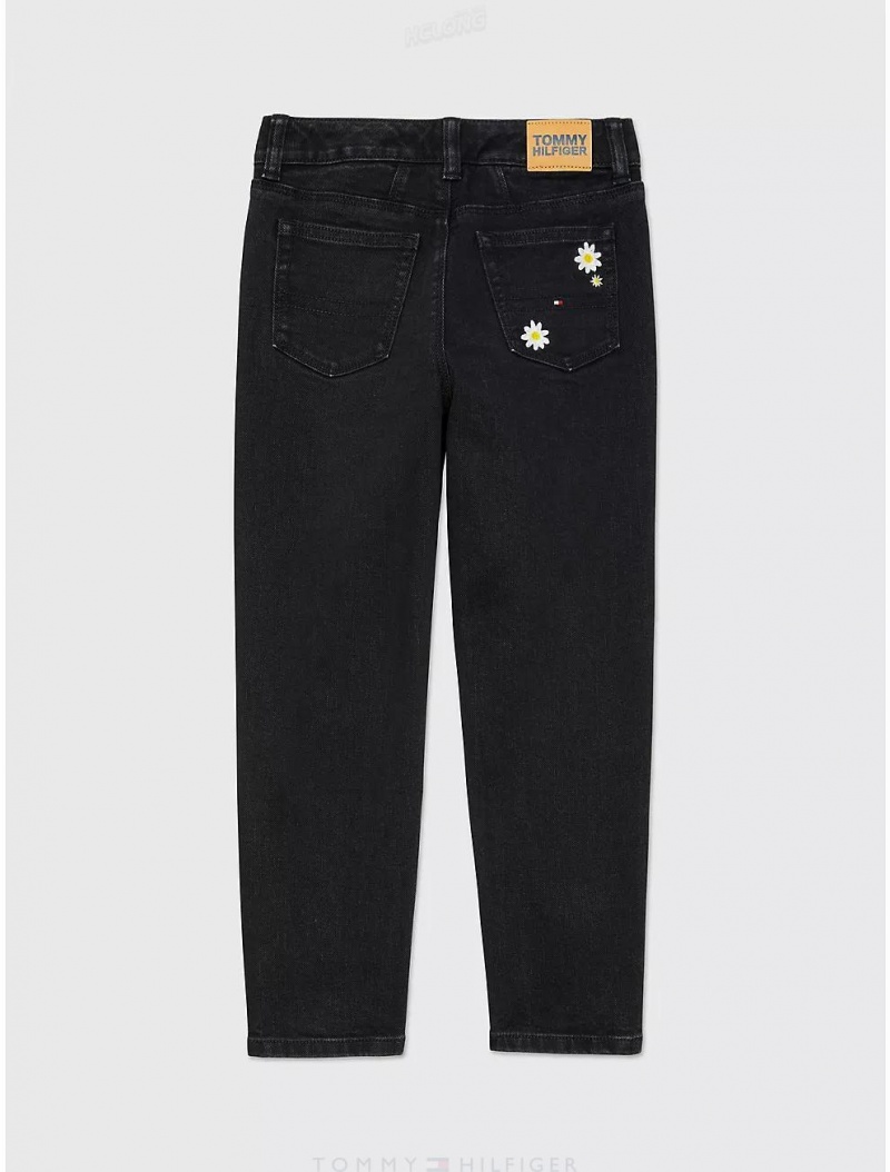 Tommy Hilfiger High Rise Jean Bottoms Black Denim | 6378-PXYDN