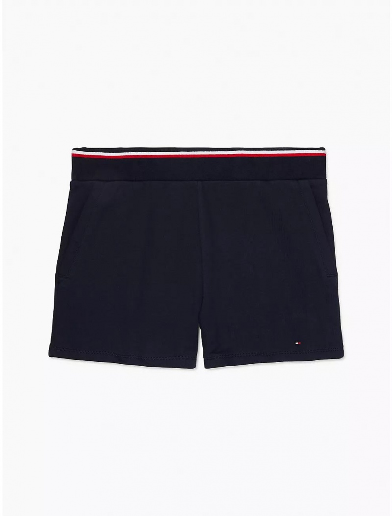 Tommy Hilfiger High Waisted Short Bottoms Masters Navy | 7649-KLHAU