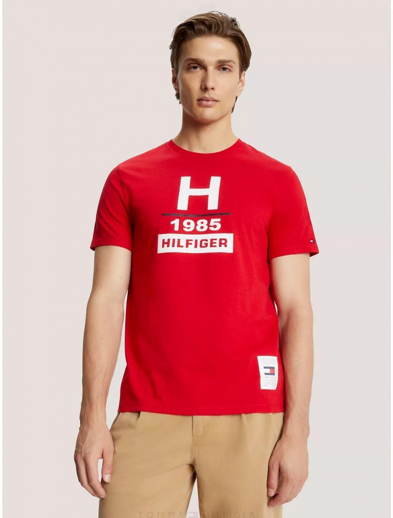 Tommy Hilfiger Hilfiger 85 T-Shirt T-Shirts Primary Red | 5982-WJDAE