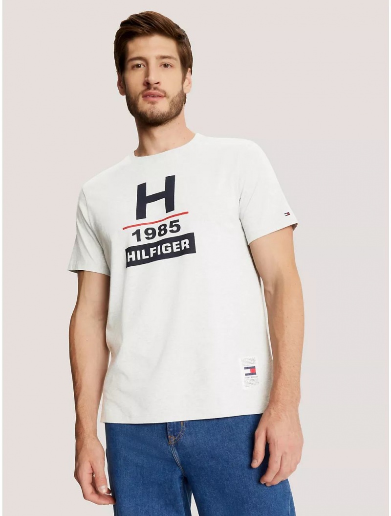 Tommy Hilfiger Hilfiger 85 T-Shirt T-Shirts Optic White | 9457-UGLAC