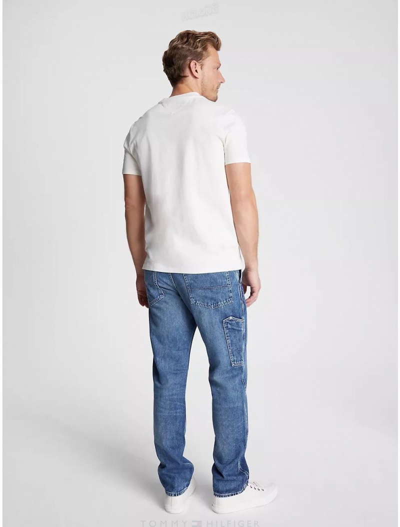 Tommy Hilfiger Hilfiger Arch Logo T-Shirt T-Shirts White Suede | 1078-GHICJ