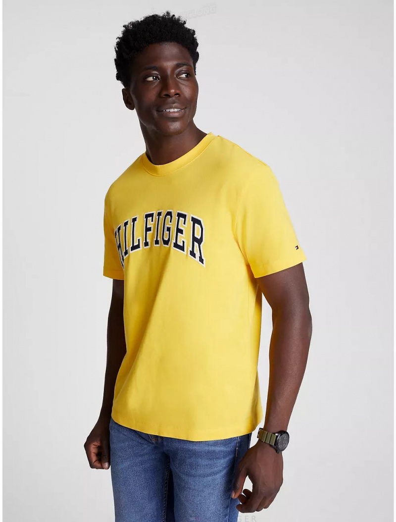 Tommy Hilfiger Hilfiger Arch Logo T-Shirt T-Shirts Warm Yellow | 5124-ZGDQA