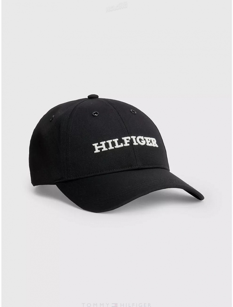 Tommy Hilfiger Hilfiger Baseball Cap Hats Black | 8615-QLXBG