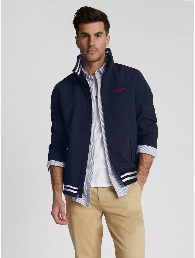 Tommy Hilfiger Hilfiger Logo Regatta Windbreaker Jackets Desert Sky | 8021-XKYGE