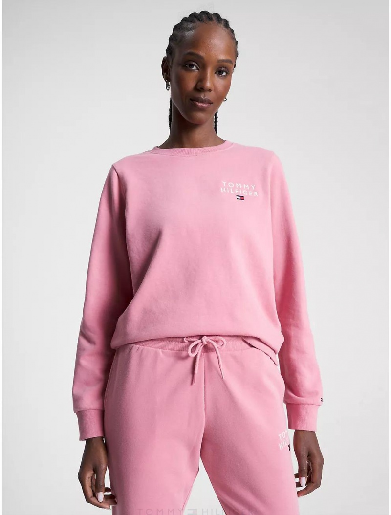 Tommy Hilfiger Hilfiger Track Top Hoodies & Sweatshirts Flora Pink | 3584-FUGZW