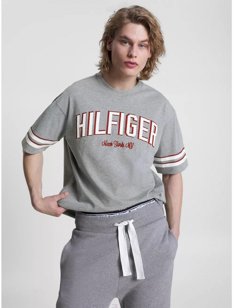 Tommy Hilfiger Hilfiger Varsity T-Shirt T-Shirts Light Grey Heather | 2458-INJEB