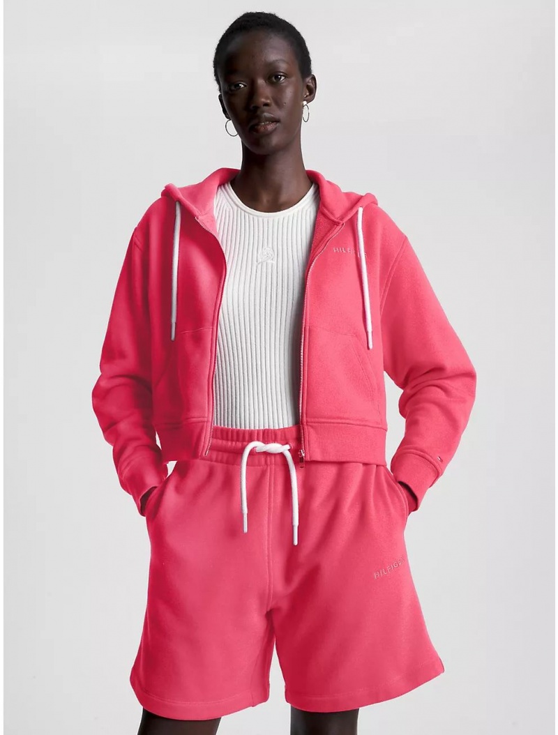 Tommy Hilfiger Hilfiger Zip Hoodie Hoodies & Sweatshirts Bright Cerise Pink | 0641-OHJMY