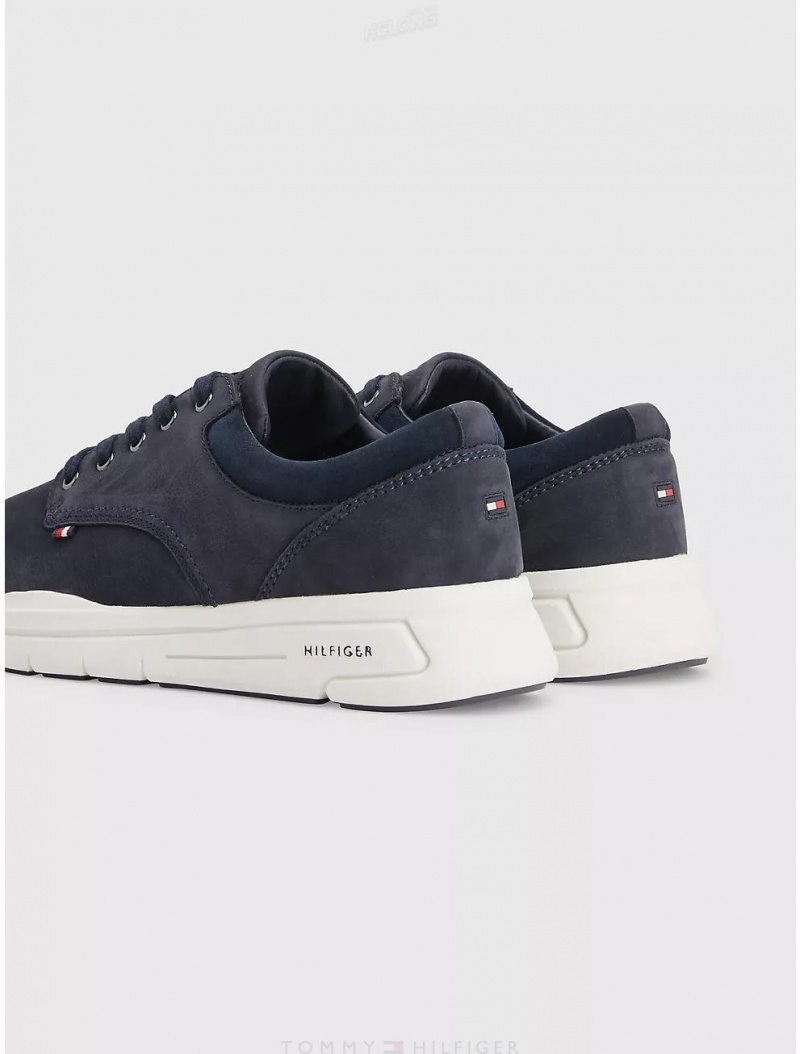 Tommy Hilfiger Hybrid Leather Sneaker Shoes Desert Sky | 7856-UXZOS