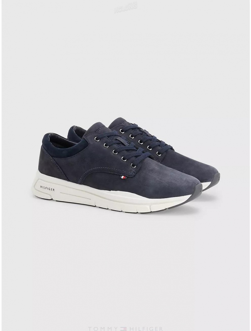 Tommy Hilfiger Hybrid Leather Sneaker Shoes Desert Sky | 7856-UXZOS