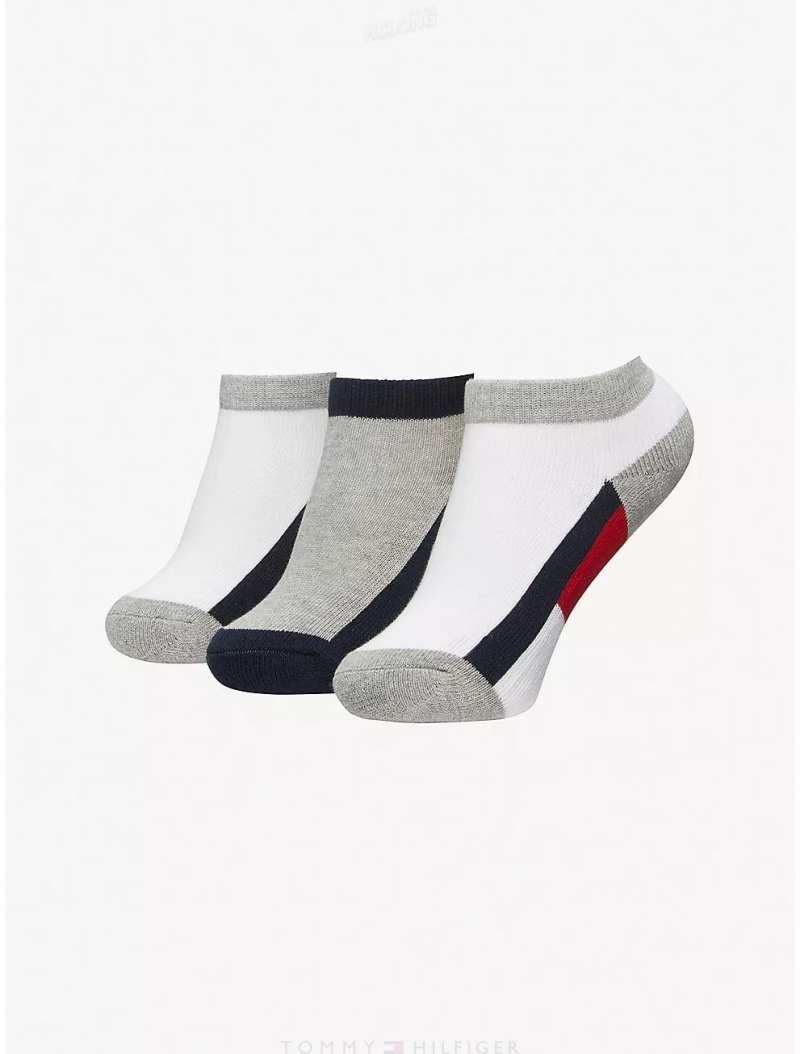 Tommy Hilfiger Kids' Ankle Sock 3-Pack Socks Classic White | 7416-IYDZV