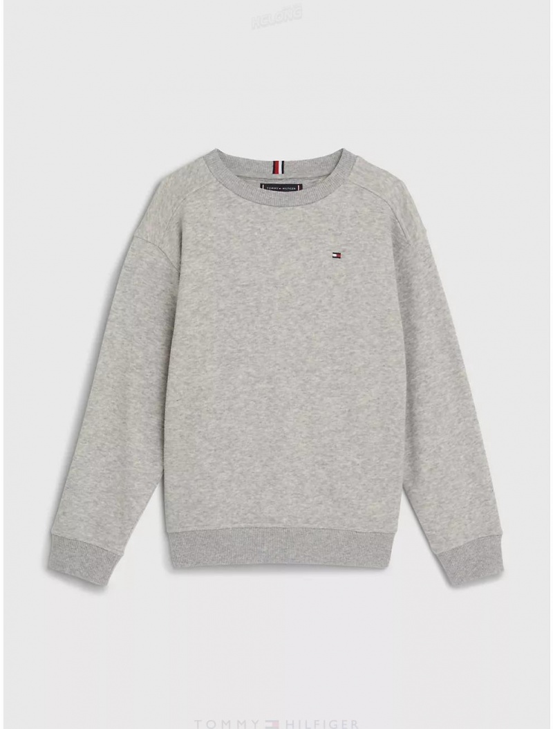 Tommy Hilfiger Kids' Back Logo Sweatshirt Sweatshirts & Sweaters Light Grey Heather | 9615-ZKVOU