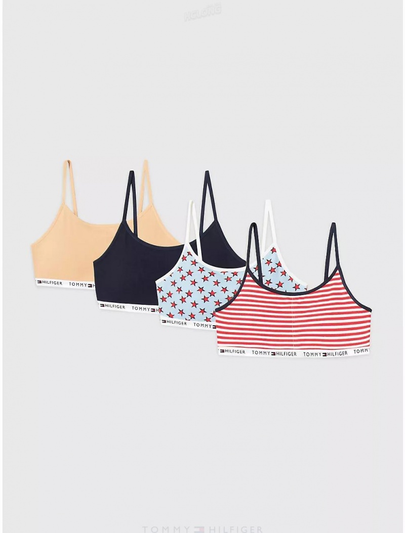 Tommy Hilfiger Kids' Bra 4-Pack Underwear Cerulean | 2785-XOFYU