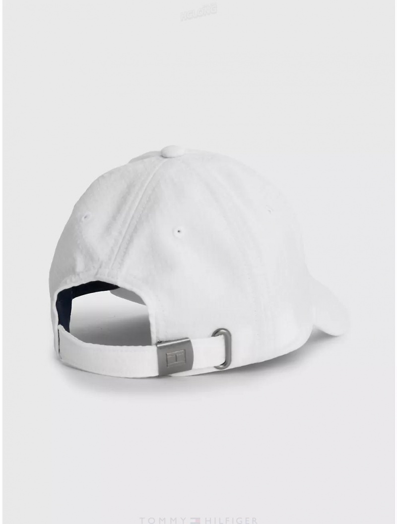 Tommy Hilfiger Kids' Embroidered Logo Cap Hats White | 8467-ARBMF