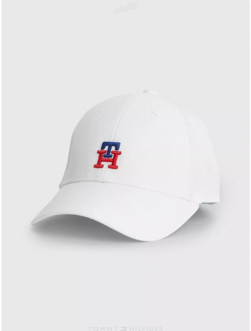 Tommy Hilfiger Kids' Embroidered Logo Cap Hats White | 8467-ARBMF