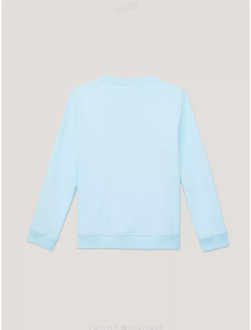 Tommy Hilfiger Kids' Embroidered Signature Sweatshirt Sweatshirts & Sweaters Frost Blue | 6084-GNVZM