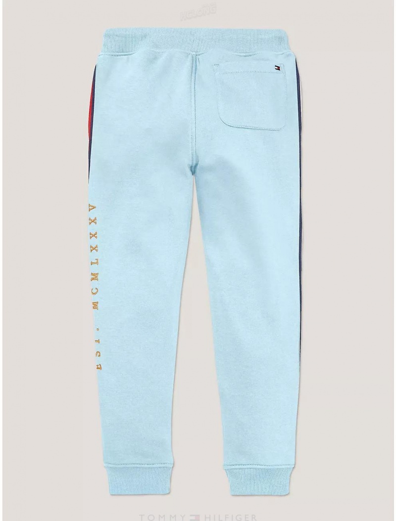 Tommy Hilfiger Kids' Embroidered Signature Jogger Pants Frost Blue | 9651-CKHDW