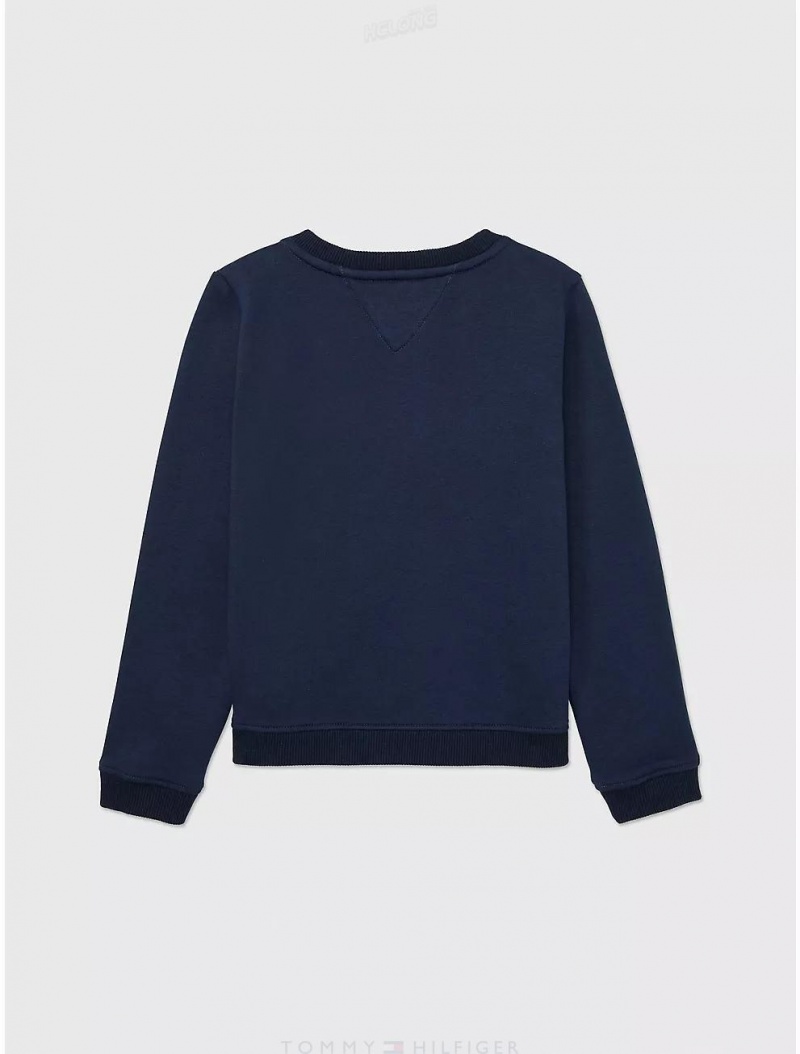 Tommy Hilfiger Kids' Embroidered Tommy Logo Sweatshirt Sweatshirts & Sweaters Cobalt Sapphire | 1845-XKHUT