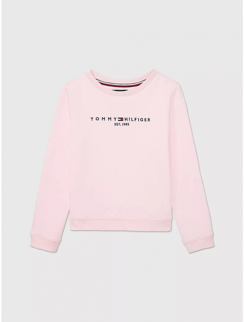 Tommy Hilfiger Kids\' Embroidered Tommy Logo Sweatshirt Sweatshirts & Sweaters Ballerina | 6937-CHUVT