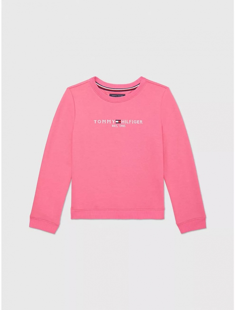 Tommy Hilfiger Kids\' Embroidered Tommy Logo Sweatshirt Sweatshirts & Sweaters Coral Berry | 5782-XWPUA