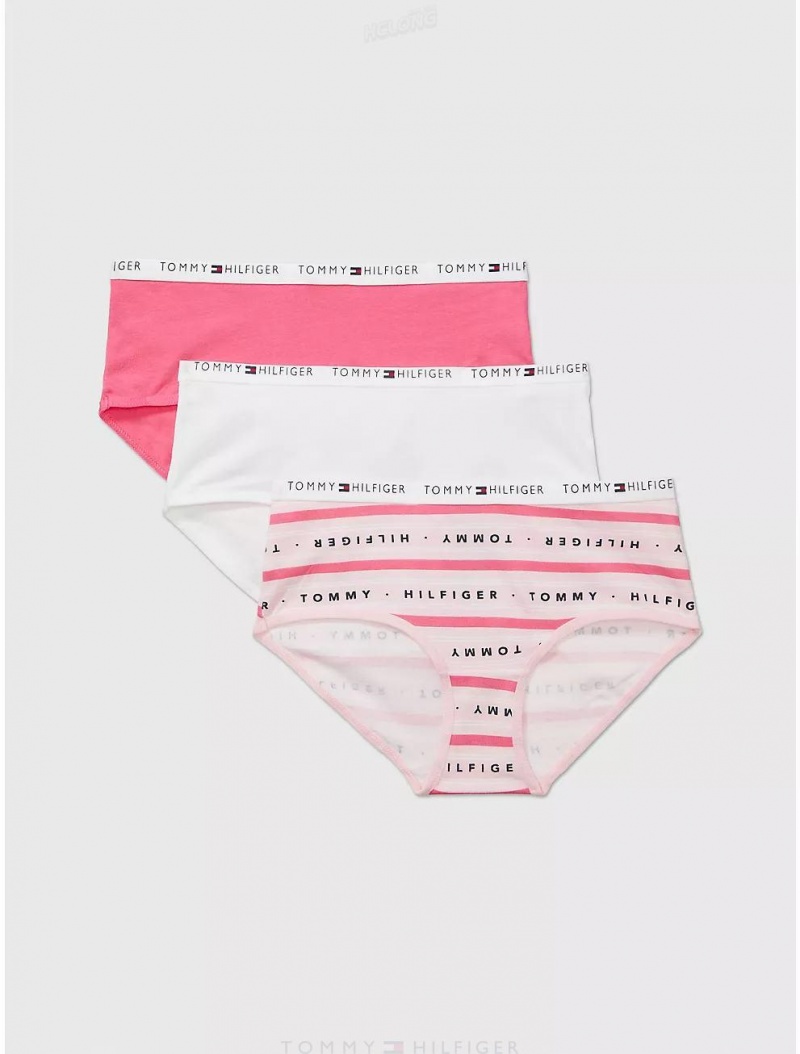 Tommy Hilfiger Kids' Hipster 3-Pack Underwear Rose Shadow | 6148-XLBKV