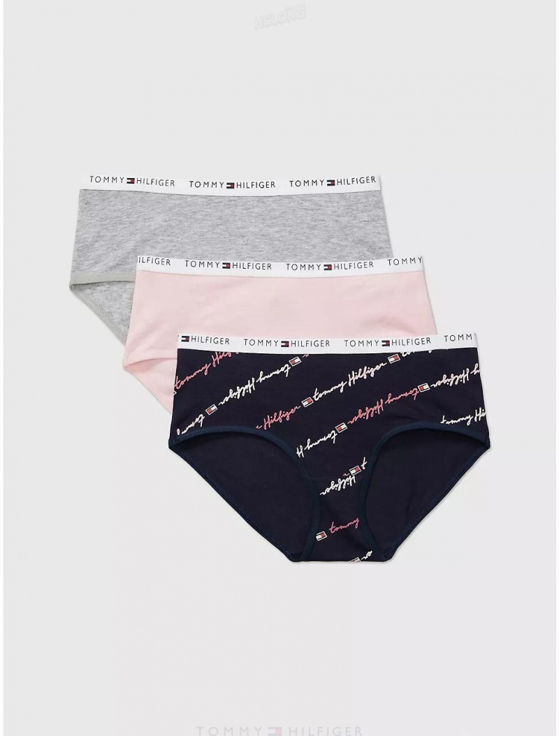 Tommy Hilfiger Kids' Hipster 3-Pack Underwear Navy Blazer | 3785-IXPRH