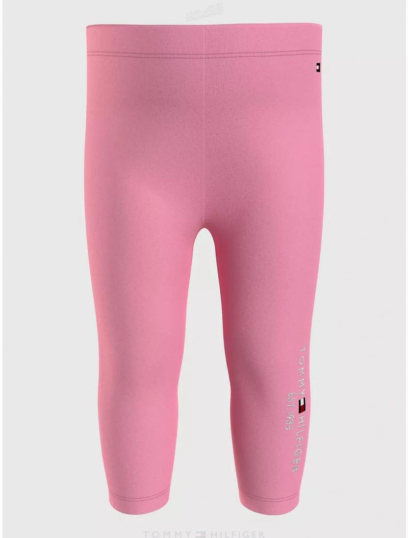 Tommy Hilfiger Kids' Logo Legging Pants Popular Pink | 4708-HKCEQ