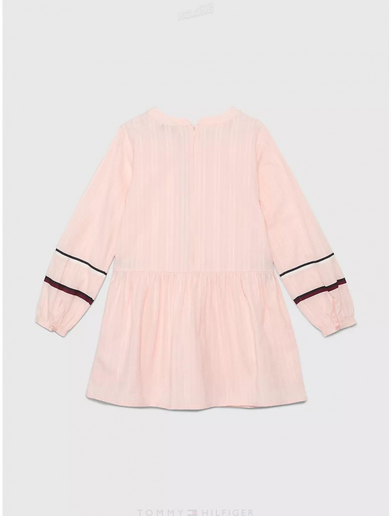 Tommy Hilfiger Kids' Logo Stripe Dress Dresses & Skirts Pink Crystal | 2803-SBOQL