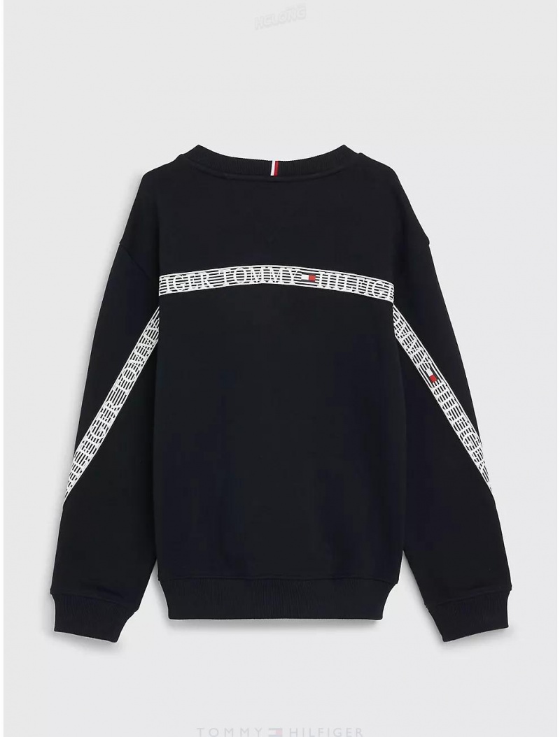 Tommy Hilfiger Kids' Logo Tape Sweatshirt Sweatshirts & Sweaters Desert Sky | 7694-FAMDQ