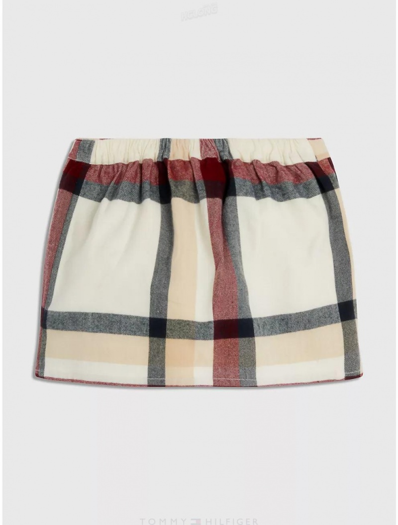 Tommy Hilfiger Kids' Plaid Skirt Dresses & Skirts Ivory / Multi Check | 5972-HROSZ